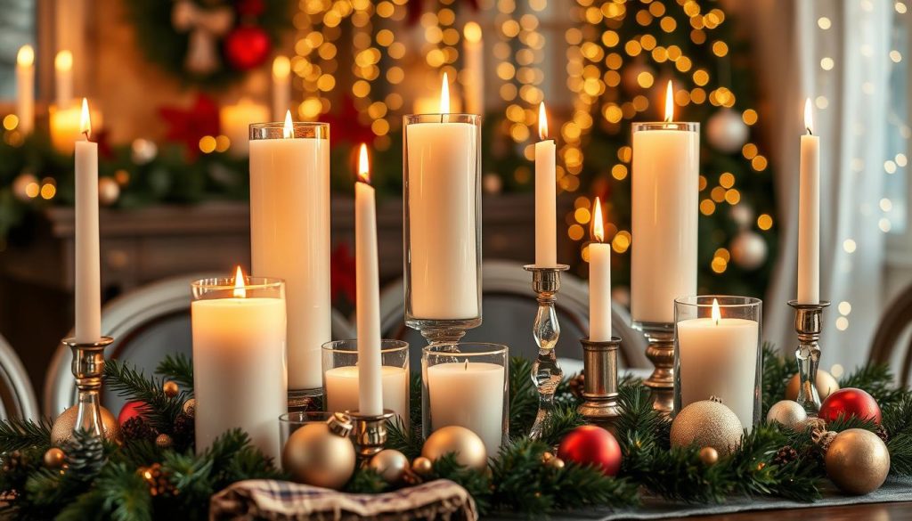 holiday candle displays